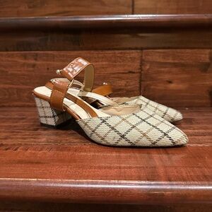 Plaid Chunky Low Heel